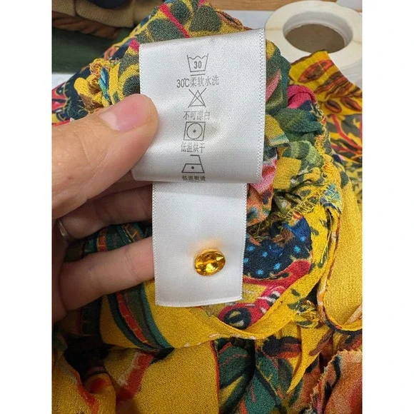 Farm Rio Women's Into The Wild Jungle Tropical Ruffle Dress Resort Boho XS‎ - Picture 10 of 10